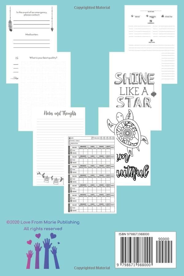 Write About My Diabetes | Diabetes Stuff For Girls: Diabetic Record Keeping Book | Check Your Sugar Levels | Inspirational Workbook For Teenage Girls | Diabetic Journal Logbook Blood Sugar and Insulin by Love From Marie Publishing