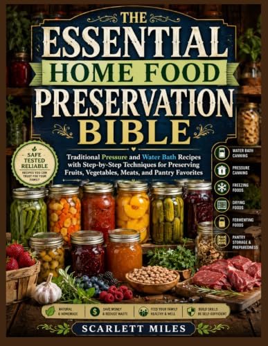The Essential Home Food Preservation Bible: Traditional Pressure and Water Bath Methods with Step-by-Step Techniques for Preserving Fruits, Vegetables, Meats, and Pantry Staples by SCARLETT MILES
