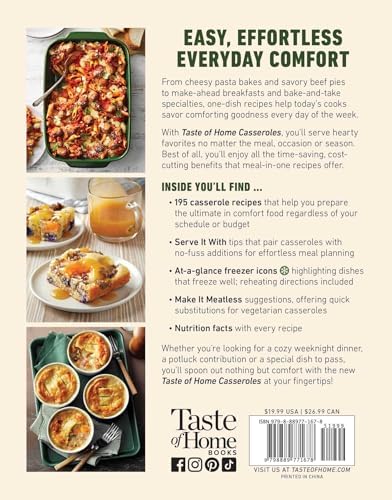 Taste of Home Casseroles: Over 150 Easy Meal in One Recipes Bonus Chapter Includes 8x8 Casseroles (Taste of Home Quick & Easy) by Taste of Home