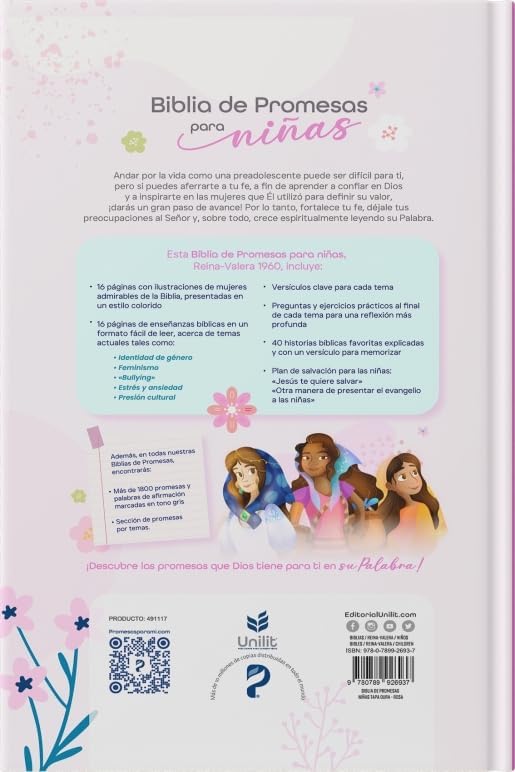 Biblia de Promesas para Niñas NTV – Historias Bíblicas, Tapa Dura, Edición en Español (Spanish Edition) by Editorial Unilit