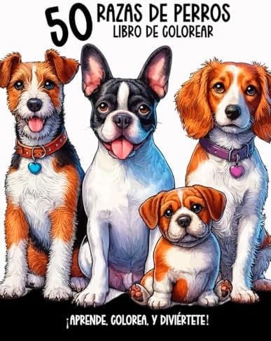 Razas de Perro: Libro de Colorear: Aprende, Colorea y Diviértete con 50 Diferentes Dibujos de Razas de Perros en Escenas Maravillosas (Spanish Edition) by Little DD