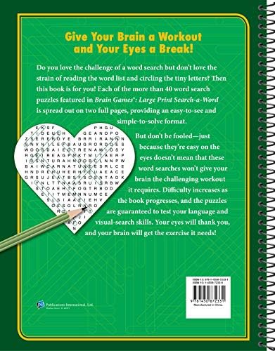 Brain Games - Search-A-Word - Large Print (96 Pages) (Brain Games Large Print) by Publications International Ltd.