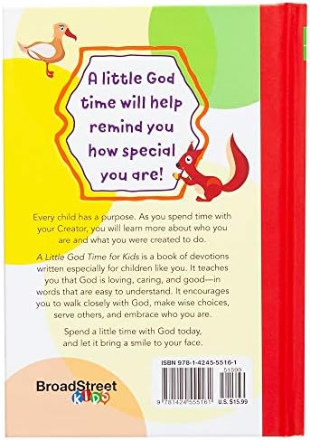 A Little God Time for Kids: 365 Daily Devotions (Hardcover)– Motivational Devotionals for Kids Ages 4-7, Perfect Gift for Children, Birthdays, Communion, and More by BroadStreet Publishing Group LLC