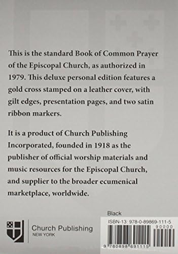 Book of Common Prayer Deluxe Personal Edition: Black Bonded Leather by Church Publishing Incorporated