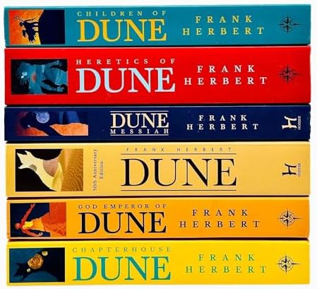 Dune Series 6 Books Collection Set By Frank Herbert (Children Of Dune, Dune, Dune Messiah, God Emperor of Dune, Heretics of Dune, Chapter House Dune) by Frank Herbert