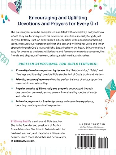 Preteen Devotional for Girls: 52 Weeks of Encouraging Devotions and Scripture for Tweens by Brittany Rust