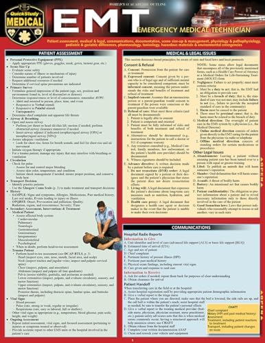 EMT- Emergency Medical Technician: a QuickStudy Laminated Reference Guide by Melodie Kolmetz Ed.D MPAS PA-C DFAAPA NRP CP-P