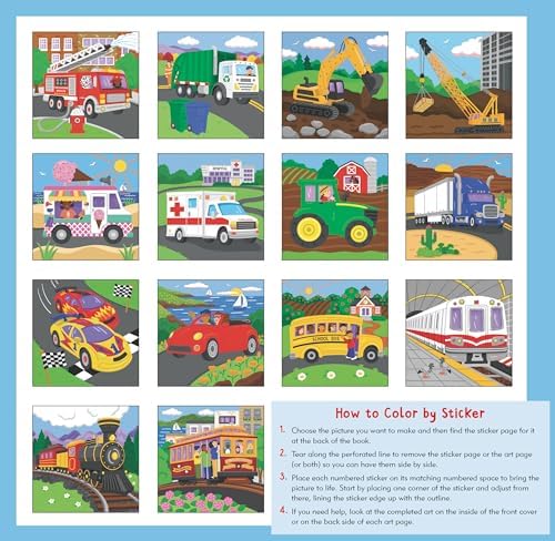 My First Color-By-Sticker Book - Cars, Trucks, & Trains by Hannah Beilenson
