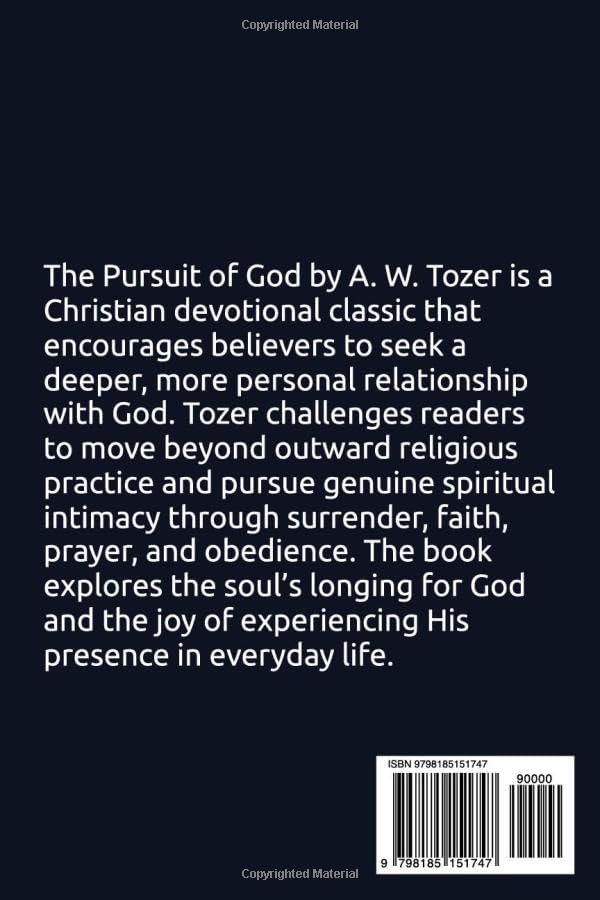 The Pursuit of God by A. W. TOZER