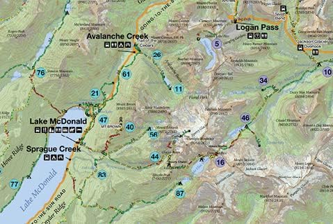 Day Hikes of Glacier National Park Map Guide by Jake Bramante