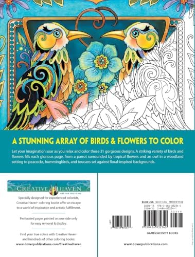 Creative Haven Birds and Blossoms Coloring Book (Adult Coloring Books: Animals) by Marjorie Sarnat