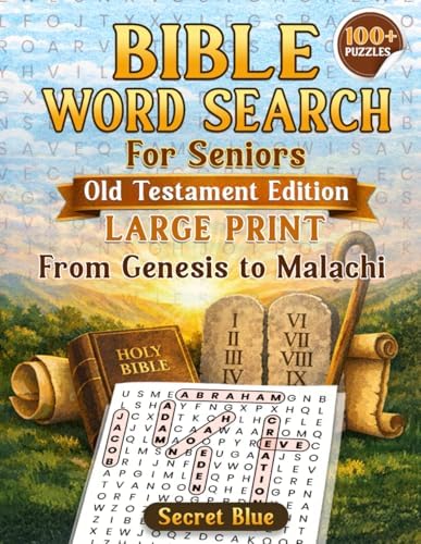 Bible Word Search for Seniors – Old Testament Edition Large Print from Genesis to Malachi by Secret Blue