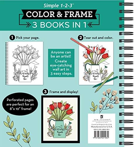 Color & Frame - 3 Books in 1 - Nature, Country, Patchwork (Adult Coloring Book) by New Seasons