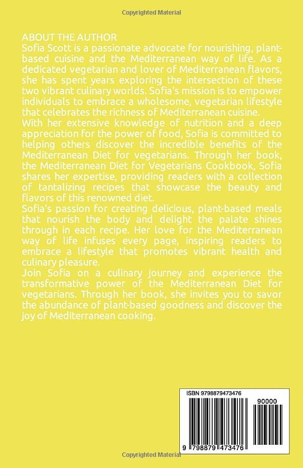 MEDITERRANEAN DIET COOKBOOK FOR VEGETARIANS 2024: Exploring the Mediterranean Tapestry for Vegetarians by SOFIA SCOTT
