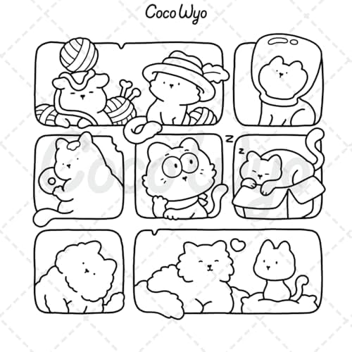 The Little Cat: Cozy Life of Kitty Coloring Book for Adults and Teens (Cozy & Cute Coloring) by Coco Wyo