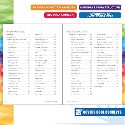 Spectrum Reading 2nd Grade Workbook, Activity Book Covering Nonfiction and Fiction Passages, Story Structure, Identifying Main and Key Ideas, and more, Classroom or Homeschool Curriculum by Spectrum