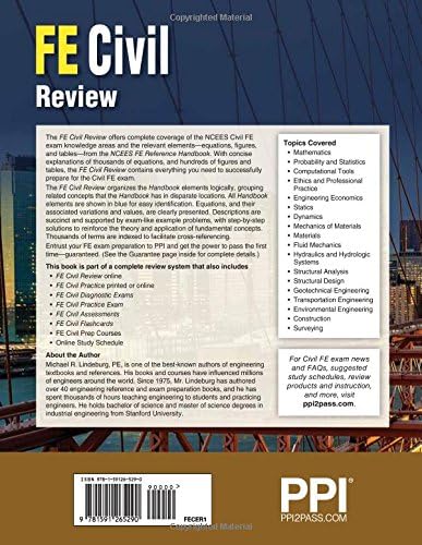 PPI FE Civil Review From the Trusted Expertise of Michael R. Lindeburg with Solved Example Problems and Step by Step Solutions for a Comprehensive Review of the 2026 NCEES Computer Based FE Exam by Michael R. Lindeburg PE