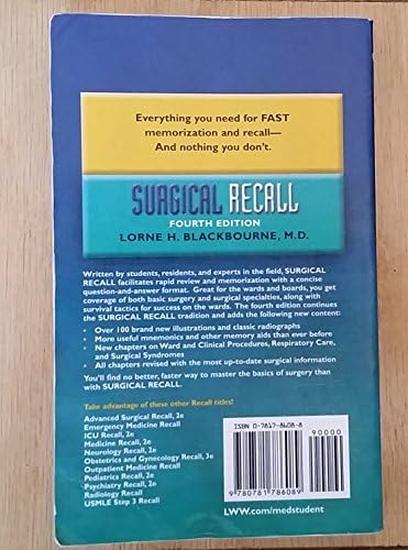 Surgical Recall (RECALL SERIES) by Lorne H. Blackbourne