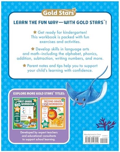 Kindergarten Big Workbook Ages 5 -6: 220+ Activities, Writing, Phonics, Reading & Language Arts, Counting and Math (Gold Stars Series) by Gold Stars