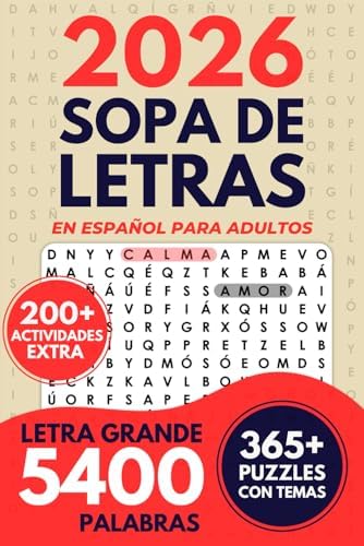 2026 Sopa De Letras En Español Para Adultos Letra Grande (Spanish Edition) by Hiba Jazmín
