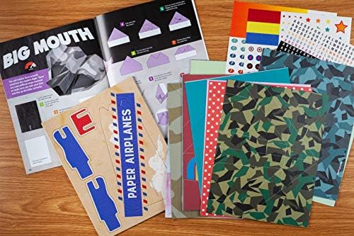 Paper Airplane Kit: 100 Planes to Fold & Fly, 1000 Stickers, Launcher & 100 Rubber Bands | Colorful Sheets | STEM Family Gift for Ages 7 and Up by Publications International Ltd.