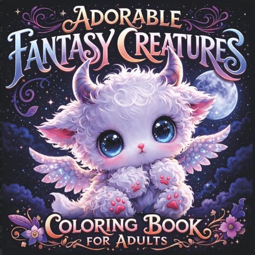 Adorable Fantasy Creatures Coloring Book For Adults: Adorable Mythical Creatures for Relaxation and Mindfulness by Crimson Tales