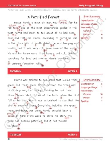 Evan-Moor Daily Paragraph Editing, Grade 6 Teacher Edition by Evan-Moor Educational Publishers