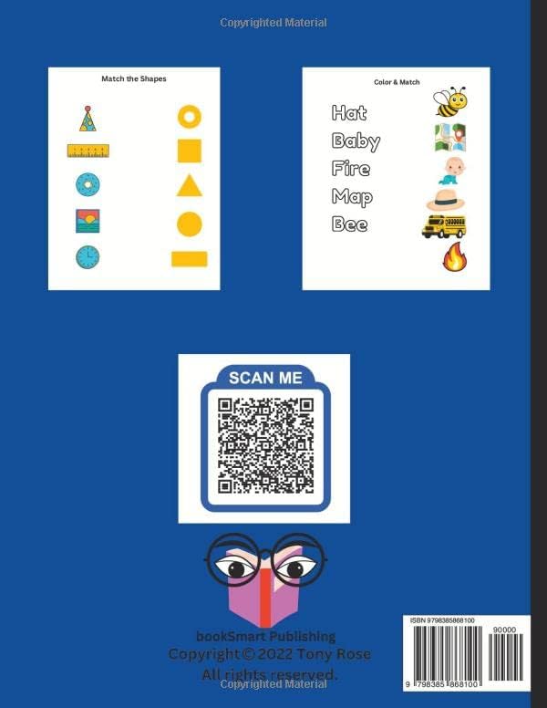 Matching Book for Kids Ages 3-5, Matching Skill: Color Shapes Sight Words Handwriting Practice Paper for Kids, Preschool, Kindergarten (Play and ... Activity Books to prevent Summer Slide/Slip) by Tony Rose