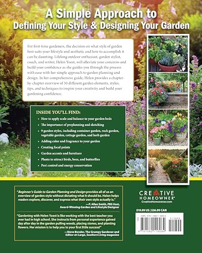 Beginner's Guide to Garden Planning and Design: 50 Simple Gardening Ideas for Adding Style & Personality to Your Outdoor Space (Creative Homeowner) Sustainable Gardening, Using Containers, and More by Helen Yoest