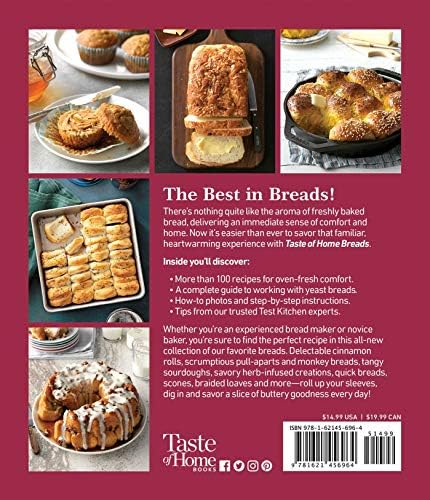Taste of Home Breads: 100 Recipes for Oven-Fresh Loaves, Rolls, Biscuits, and More - Spiral-Bound, Baking for All Skill Levels (Taste of Home Baking) by Taste of Home