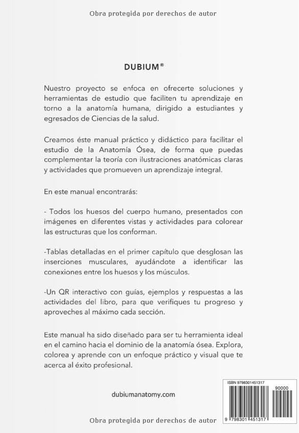 Atlas Óseo Coloring Book: Dubium (Spanish Edition) by Monserrat Flores Villegas