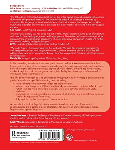 An Introduction to Sociolinguistics (Learning about Language) by Janet Holmes