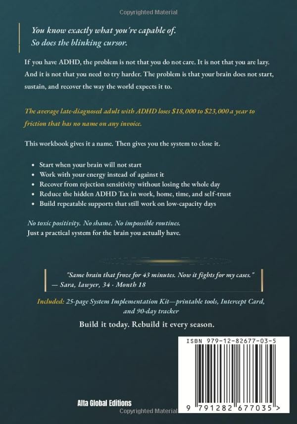 ADHD Workbook for Adults: The Dopamine Menu System to Overcome Executive Dysfunction, Task Paralysis, and Rejection Sensitivity without Burnout by Elara Vitalis