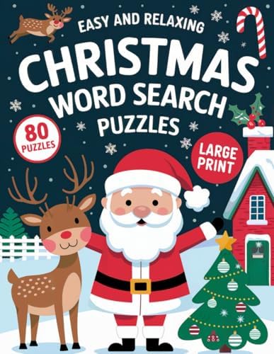 Easy and Relaxing Christmas Word Search Puzzles: 80 Large Print Puzzles for Adults and Seniors with Dementia by Ivy Glen