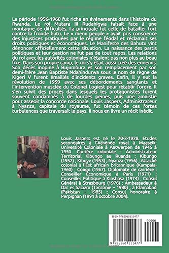 Ruanda: Ma vie d’administrateur de territoire: Tome 2 (1956-1960) : Progrès, démocratisation, justice, révolution, la marche douloureuse vers l’indépendance (French Edition) by Louis Jaspers