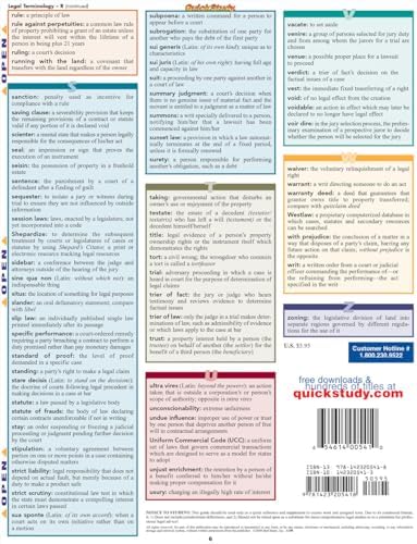 Legal Terminology: QuickStudy Laminated Reference Guide (Quick Study: Law) by Inc. BarCharts Publishing