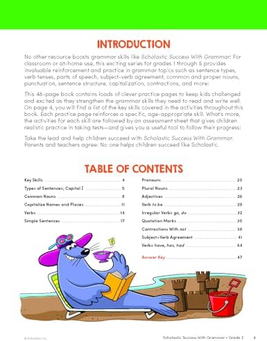 Scholastic Success with Grammar Grade 2 Workbook by Scholastic Teaching Resources