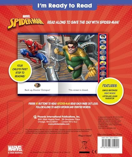 Marvel - I'm Ready to Read with Spider-Man - Interactive Read-Along Sound Book - Great for Early Readers - PI Kids by PI Kids