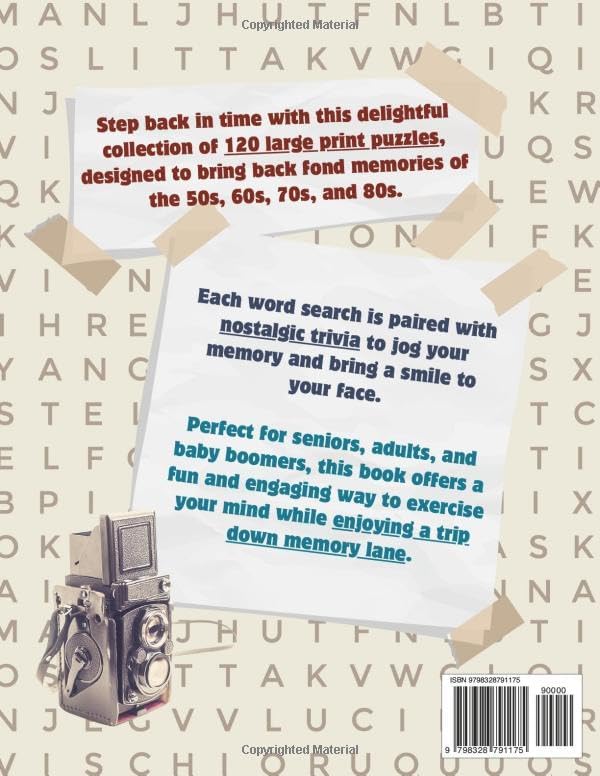 Nostalgic Large Print Word Search: Fun Retro Wordfind Puzzle Games for Adults & Seniors with Nostalgic Trivia from the 50s, 60s, 70s, & 80s (Wordsearch Book) by Nancy Parker