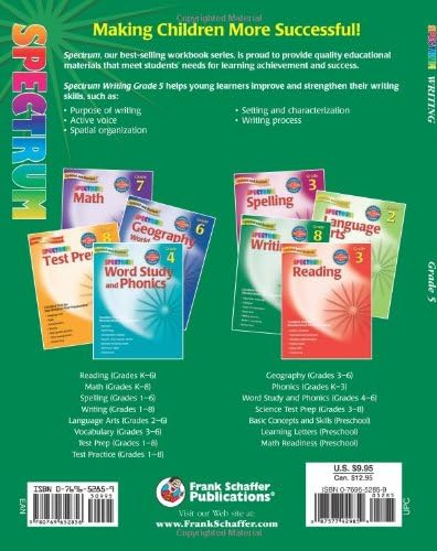 Writing, Grade 5 (Spectrum) by Spectrum