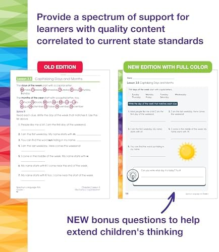 Spectrum Language Arts 1st Grade Workbooks, ELA Activity Book for Kids Ages 6-7, Parts of Speech, Sentence Structure, English Grammar, Vocabulary, Spelling and More, Classroom or Homeschool Curriculum by Spectrum