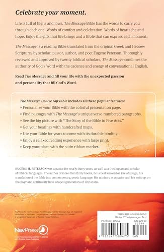 The Message Deluxe Gift Bible, Large Print (Leather-Look, Dusty Pink Floral): The Bible in Contemporary Language by Eugene H. Peterson
