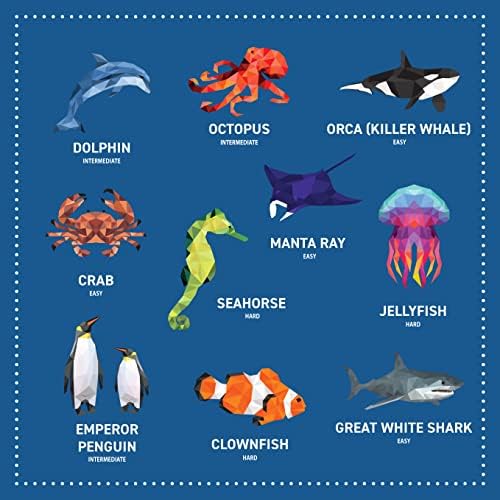 My Sticker Paintings: Ocean Animals: 10 Magnificent Paintings (Happy Fox Books) Sticker-by-Number for Kids 6-10 - Jellyfish, Dolphins, Penguins, and Sharks, with 36 to 149 Stickers per Design by Logan Powell