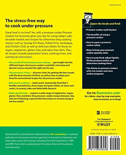 Pressure Cookers For Dummies by Tom Lacalamita