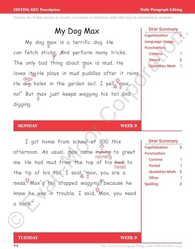 Evan-Moor Daily Paragraph Editing, Grade 2 Teacher Edition by Evan-Moor Educational Publishers