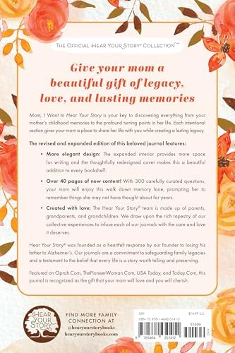 Mom, I Want to Hear Your Story (Expanded Edition): A Mother's Guided Journal to Share Her Life & Her Love (Hear Your Story Books) by Jeffrey Mason