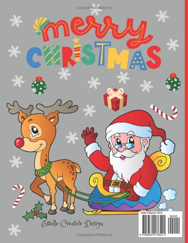 Christmas Activity Book for Kids Ages 3-5: Preschool Workbook for Children with 100 Activities pages: Coloring, Dot to Dot, Tracing, Mazes Games, Logic Puzzles, Counting for Boys & Girls by Estelle Creative Design