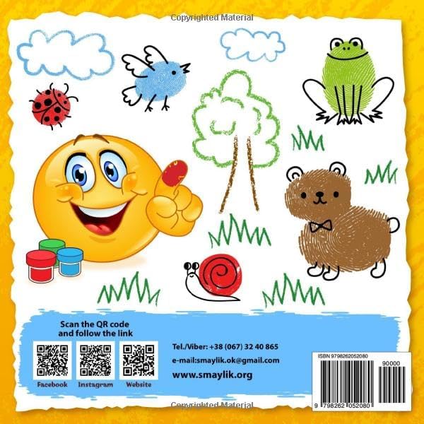 Step by Step Finger Painting for Kids Ages 3-6: Easy and Fun Activity Book | Learn How to Draw and Paint Cute Animals | Creative Finger Painting for Preschool and Kindergarten by Smiley Development