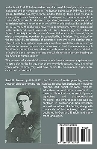 Toward a Threefold Society: Basic Issues of the Social Question by Rudolf Steiner