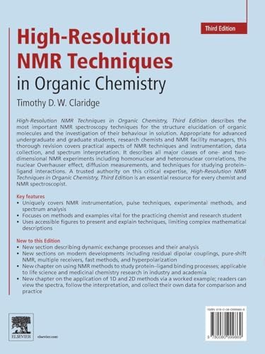 High-Resolution NMR Techniques in Organic Chemistry by Timothy D.W. Claridge